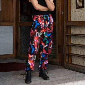 Zara x Rhude dye multicolored parachute cargo pants